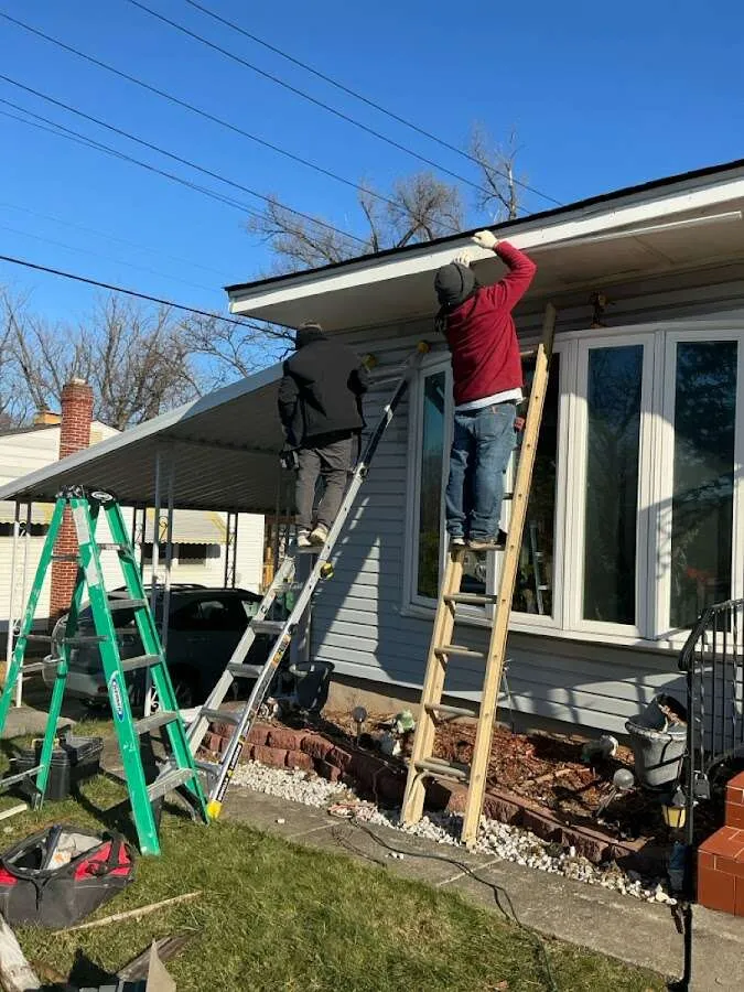 Restoration crew performing exterior repair in Highland